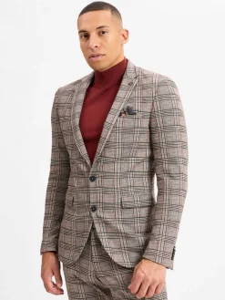 Finshley & Harding London Baukasten-Anzüge<Herren Baukasten-Sakko - Brixdon beige braun kariert