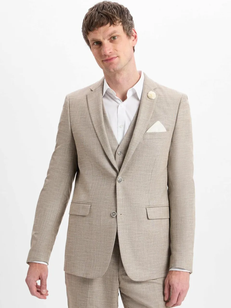 Finshley & Harding Baukasten-Anzüge|Sakkos<Herren Baukasten-Sakko - Steven beige gemustert