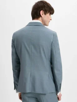 Wilvorst Baukasten-Anzüge|Anzüge<Herren Baukasten-Sakko aus Wolle petrol hellgrau meliert