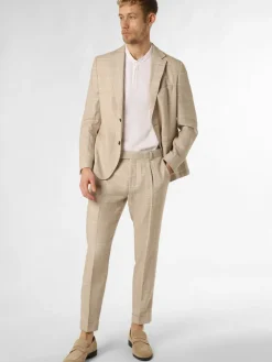 BOSS Anzüge<Herren Baukasten-Sakko mit Leinen-Anteil - Jack-MM-C-233 beige kariert