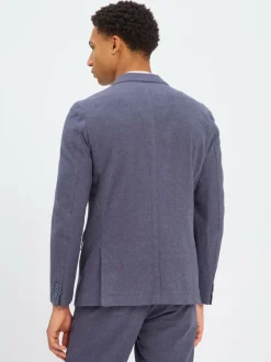 Nils Sundström Baukasten-Anzüge<Herren Baukasten-Sakko mit Leinen-Anteil indigo meliert