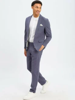 Nils Sundström Baukasten-Anzüge<Herren Baukasten-Sakko mit Leinen-Anteil indigo meliert