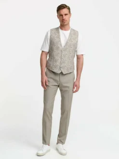 Zuitable Anzüge<Herren Baukasten-Weste - DiWesley beige bedruckt