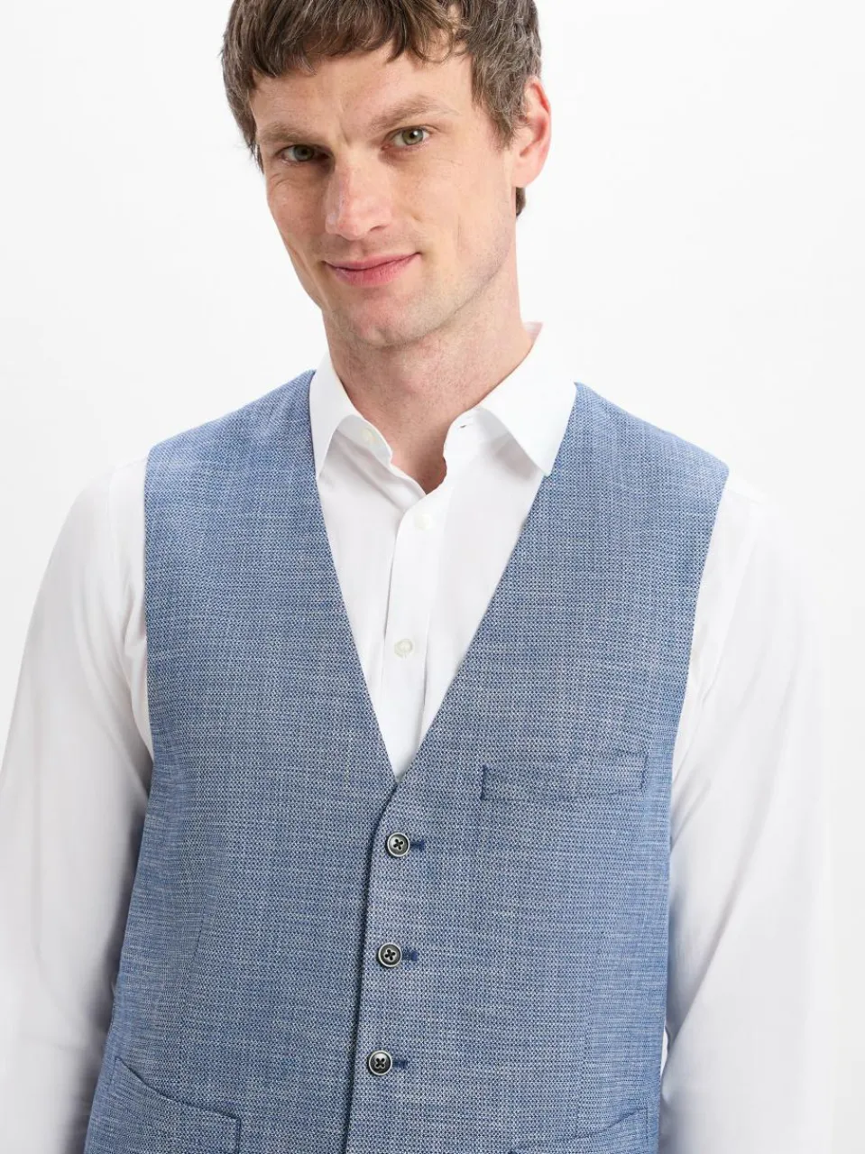 Finshley & Harding Baukasten-Anzüge<Herren Baukasten-Weste - Max indigo gemustert