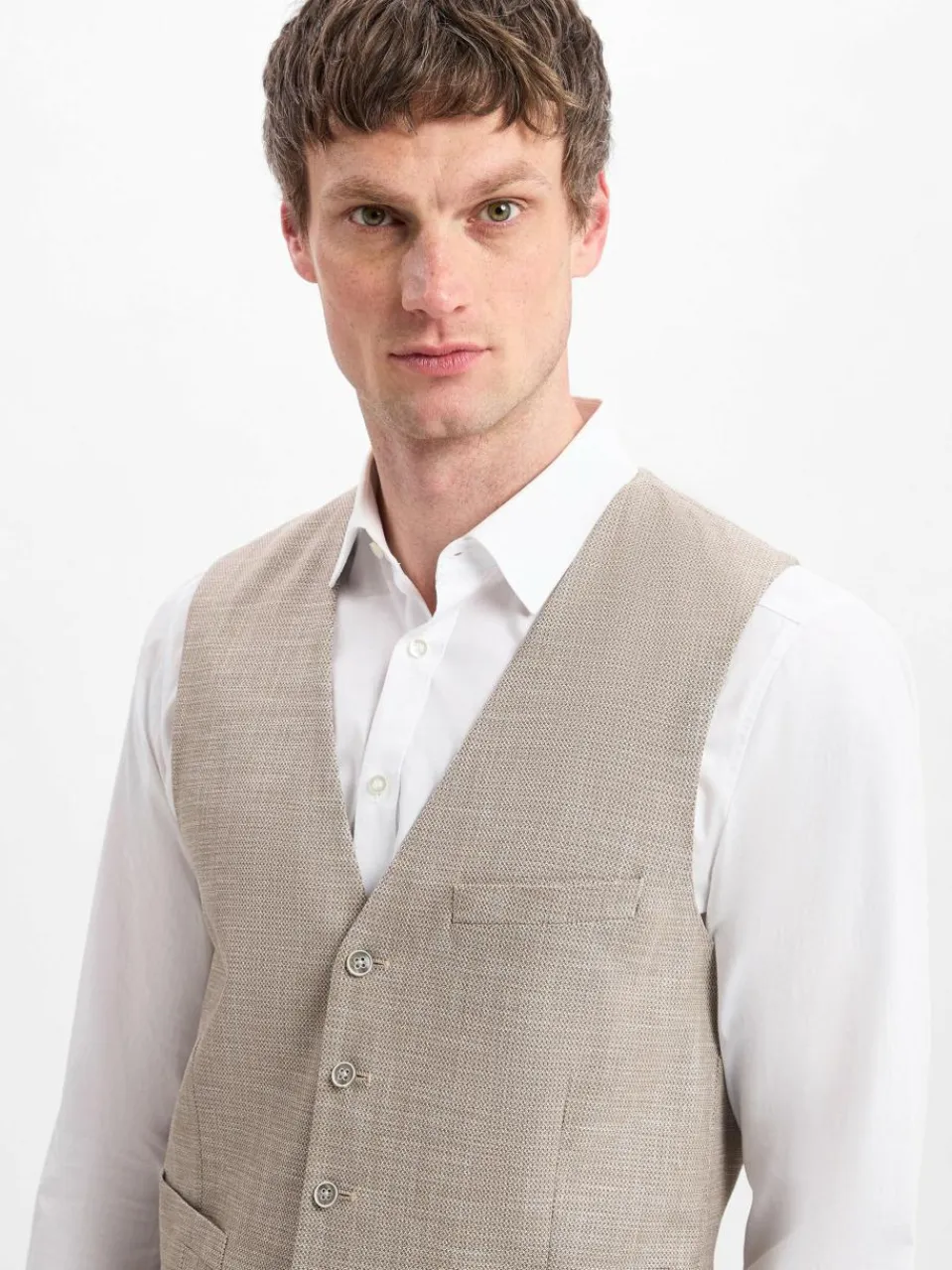Finshley & Harding Baukasten-Anzüge|Anzüge<Herren Baukasten-Weste - Max beige gemustert