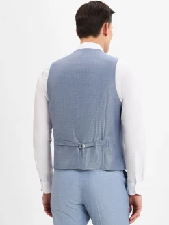 Roy Robson Baukasten-Anzüge|Anzüge<Herren Baukasten-Weste mit Schurwoll-Anteil blau gemustert