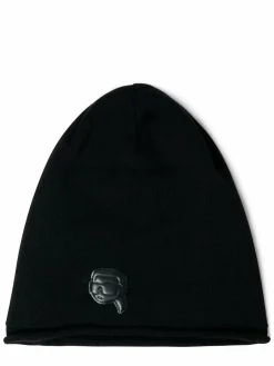 KARL LAGERFELD Mützen & Caps<Herren Beanie schwarz uni