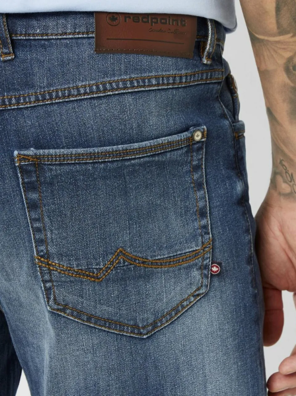 Redpoint Jeans<Herren Bermuda - SHERBROOKE Comfort Fit rinsed uni