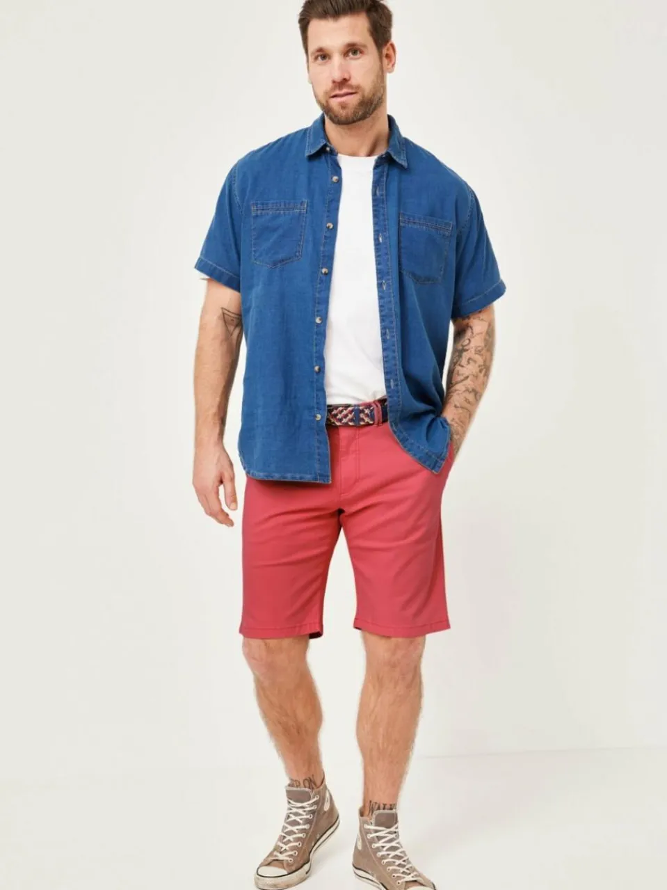 Herren Redpoint Hosen>Herren Bermuda - SURREY Slim Fit