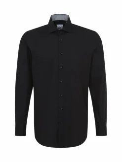 Seidensticker Hemden<Herren Business Hemd - Regular 1/1 schwarz uni