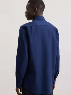 Seidensticker Hemden<Herren Business Hemd - Regular 1/1 blau strukturiert