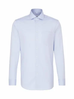 Seidensticker Hemden<Herren Business Hemd - Regular Langarm blau uni