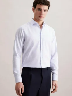 Seidensticker Hemden<Herren Business Hemd - Regular Langarm blau strukturiert