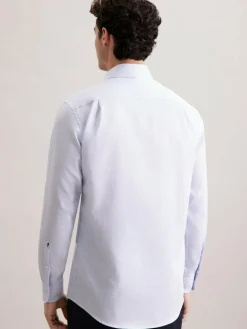 Seidensticker Hemden<Herren Business Hemd - Regular Langarm blau strukturiert