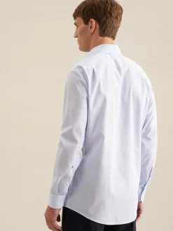 Seidensticker Hemden<Herren Business Hemd - Regular Langarm hellblau gestreift