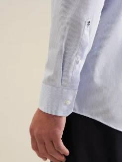 Seidensticker Hemden<Herren Business Hemd - Regular Langarm hellblau gestreift