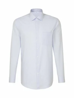 Seidensticker Hemden<Herren Business Hemd - Regular Langarm hellblau gestreift