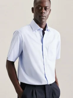 Seidensticker Hemden<Herren Business Hemd - Regular Kurzarm blau uni