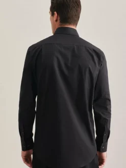 Seidensticker Hemden<Herren Business Hemd - Regular 1/1 schwarz uni