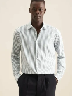 Seidensticker Hemden<Herren Business Hemd - Regular 1/1 grün gestreift