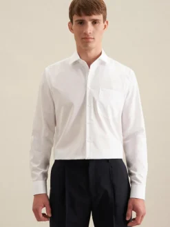 Seidensticker Hemden<Herren Business Hemd - Regular 1/1 Extra lang weiß uni