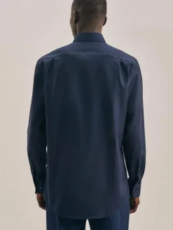 Seidensticker Hemden<Herren Business Hemd - Regular Langarm blau uni