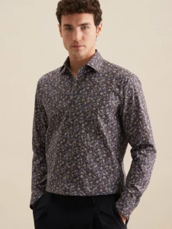 Seidensticker Hemden<Herren Business Hemd - Regular Langarm braun gemustert