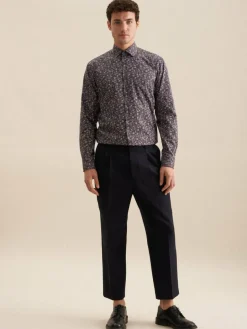 Seidensticker Hemden<Herren Business Hemd - Regular Langarm braun gemustert