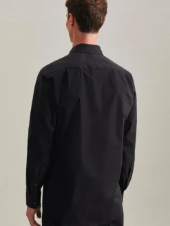 Seidensticker Hemden<Herren Business Hemd - Regular Langarm schwarz uni