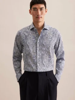 Seidensticker Hemden<Herren Business Hemd - Regular Langarm hellblau gemustert