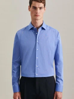 Seidensticker Hemden<Herren Business Hemd - Regular 1/1 blau uni