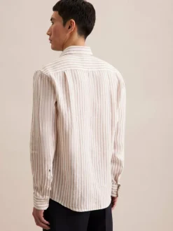 Seidensticker Hemden<Herren Business Hemd - Regular 1/1 sand gestreift