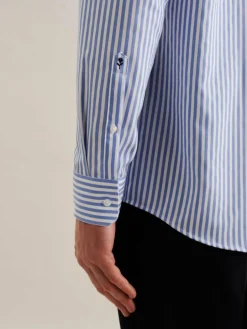 Seidensticker Hemden<Herren Business Hemd - Regular 1/1 blau gestreift