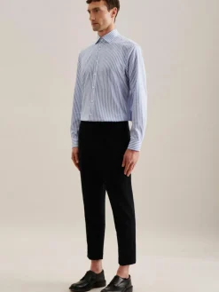 Seidensticker Hemden<Herren Business Hemd - Regular 1/1 blau gestreift