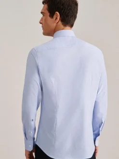Seidensticker Hemden<Herren Business Hemd - Shaped Langarm blau strukturiert