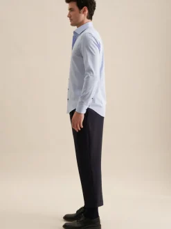 Seidensticker Hemden<Herren Business Hemd - Shaped 1/1 hellblau uni