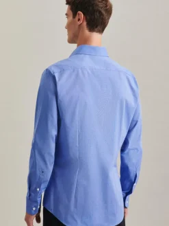 Seidensticker Hemden<Herren Business Hemd - Shaped 1/1 blau uni