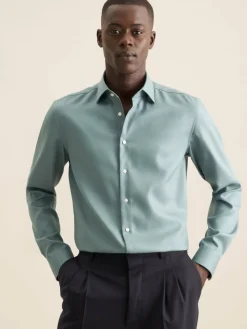 Seidensticker Hemden<Herren Business Hemd - Shaped Langarm grün uni