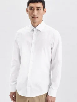 Seidensticker Hemden<Herren Business Hemd - Shaped Langarm weiß uni