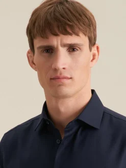 Seidensticker Hemden<Herren Business Hemd - Shaped Langarm blau uni