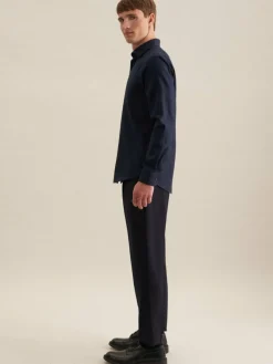Seidensticker Hemden<Herren Business Hemd - Shaped Langarm blau uni