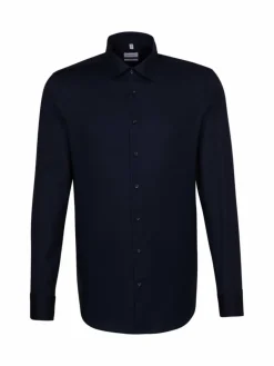 Seidensticker Hemden<Herren Business Hemd - Shaped Langarm blau uni