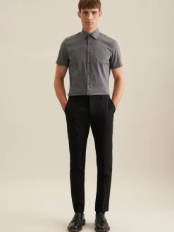 Seidensticker Hemden<Herren Business Hemd - Shaped Kurzarm grau uni