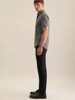 Seidensticker Hemden<Herren Business Hemd - Shaped Kurzarm grau uni