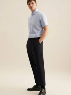 Seidensticker Hemden<Herren Business Hemd - Shaped Kurzarm blau uni