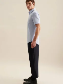 Seidensticker Hemden<Herren Business Hemd - Shaped Kurzarm blau uni