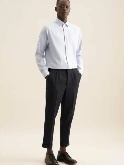 Seidensticker Hemden<Herren Business Hemd - Shaped Langarm hellblau strukturiert