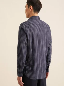 Seidensticker Hemden<Herren Business Hemd - Shaped Langarm blau bedruckt