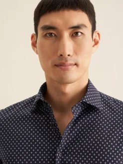 Seidensticker Hemden<Herren Business Hemd - Shaped Langarm blau bedruckt