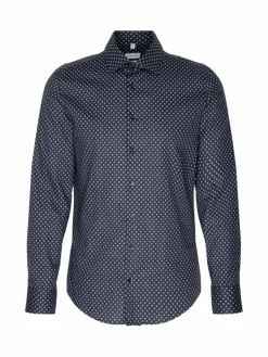 Seidensticker Hemden<Herren Business Hemd - Shaped Langarm blau bedruckt